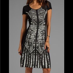 COPY - Black and White Patterned Women's Dress BCBGMAXAZRIA